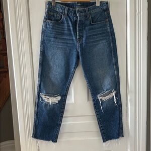 7 For All Mankind Dark Blue Straight Jeans